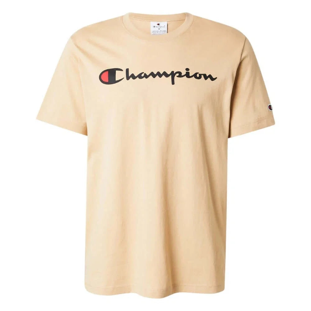Champion Big Logo Cotton Jersey T-Shirt - Beige Unisex T-shirt, Sweatshirt, Hoodie, Long Sleeve Tee - T-Shirt, Sweatshirt, Hoodie