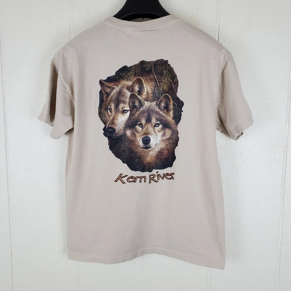 Kern River Shirt Men Medium Beige Graphic Crew Neck Short Sleeve Stretch Outdoor Unisex T-shirt, Sweatshirt, Hoodie, Long Sleeve Tee - T-Shirt, Sweatshirt, Hoodie