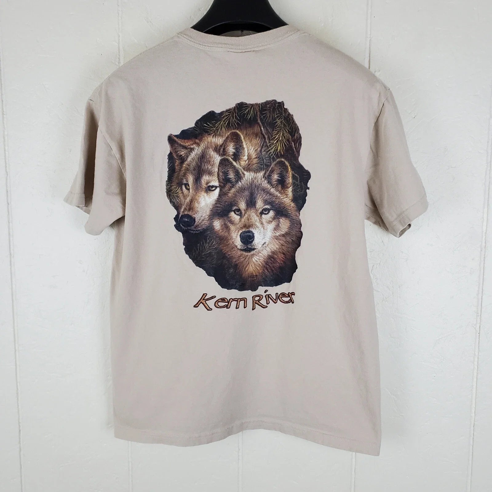 Kern River Shirt Men Medium Beige Graphic Crew Neck Short Sleeve Stretch Outdoor Unisex T-shirt, Sweatshirt, Hoodie, Long Sleeve Tee - T-Shirt, Sweatshirt, Hoodie