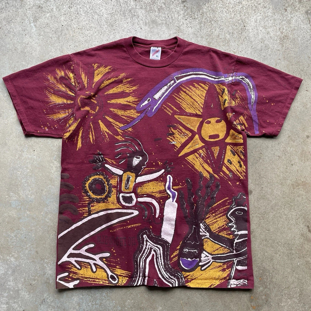 Rare Vintage 1993 Midnight Oil AOP T-Shirt Maroon Red Men's XL Rock New Wave Unisex T-shirt, Sweatshirt, Hoodie, Long Sleeve Tee - T-Shirt, Sweatshirt, Hoodie
