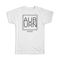 Gift T-Shirt : AUBURN Maine Square Modern Minimalist Font Unisex T-shirt, Sweatshirt, Hoodie, Long Sleeve Tee - T-Shirt, Sweatshirt, Hoodie