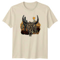 Leopard Print Bull Skull Desert Cactus Womens T-Shirt Boho Aesthetic Western Unisex T-shirt, Sweatshirt, Hoodie, Long Sleeve Tee - T-Shirt, Sweatshirt, Hoodie