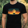 Mens Elephant and Full Moon Motif Cotton T-Shirt Size XS to 5XL Unisex T-shirt, Sweatshirt, Hoodie, Long Sleeve Tee - T-Shirt, Sweatshirt, Hoodie