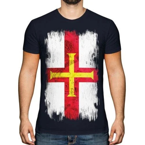 Guernsey Grunge Flag Men's T-Shirt Jersey Unisex T-shirt, Sweatshirt, Hoodie, Long Sleeve Tee - T-Shirt, Sweatshirt, Hoodie