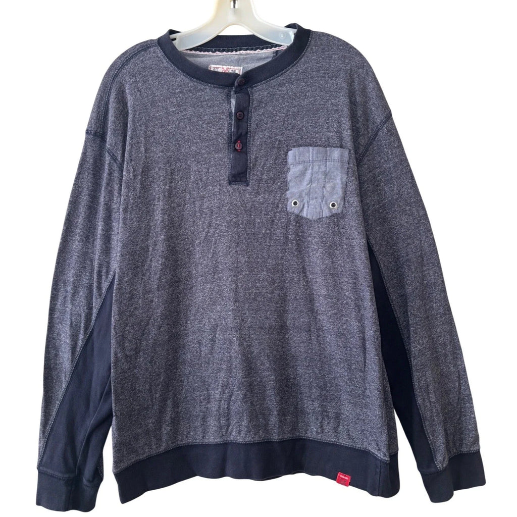 MBX Denim Wear Henley Shirt XL Long Sleeve Streetwear Minimalist Normcore Casual Unisex T-shirt, Sweatshirt, Hoodie, Long Sleeve Tee - T-Shirt, Sweatshirt, Hoodie