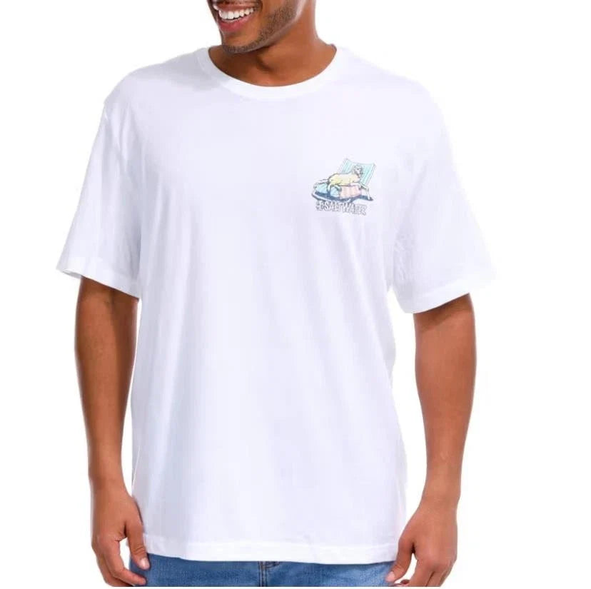 Men's IZOD Saltwater Graphic T-Shirt DOG on Beach Beers Sand Size M L XL XXL NWT Unisex T-shirt, Sweatshirt, Hoodie, Long Sleeve Tee - T-Shirt, Sweatshirt, Hoodie