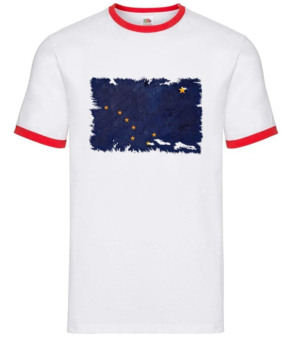 Alaska Grunge Style Flag - Men's Ringtone - Alaska Country Travel Flags Unisex T-shirt, Sweatshirt, Hoodie, Long Sleeve Tee - T-Shirt, Sweatshirt, Hoodie