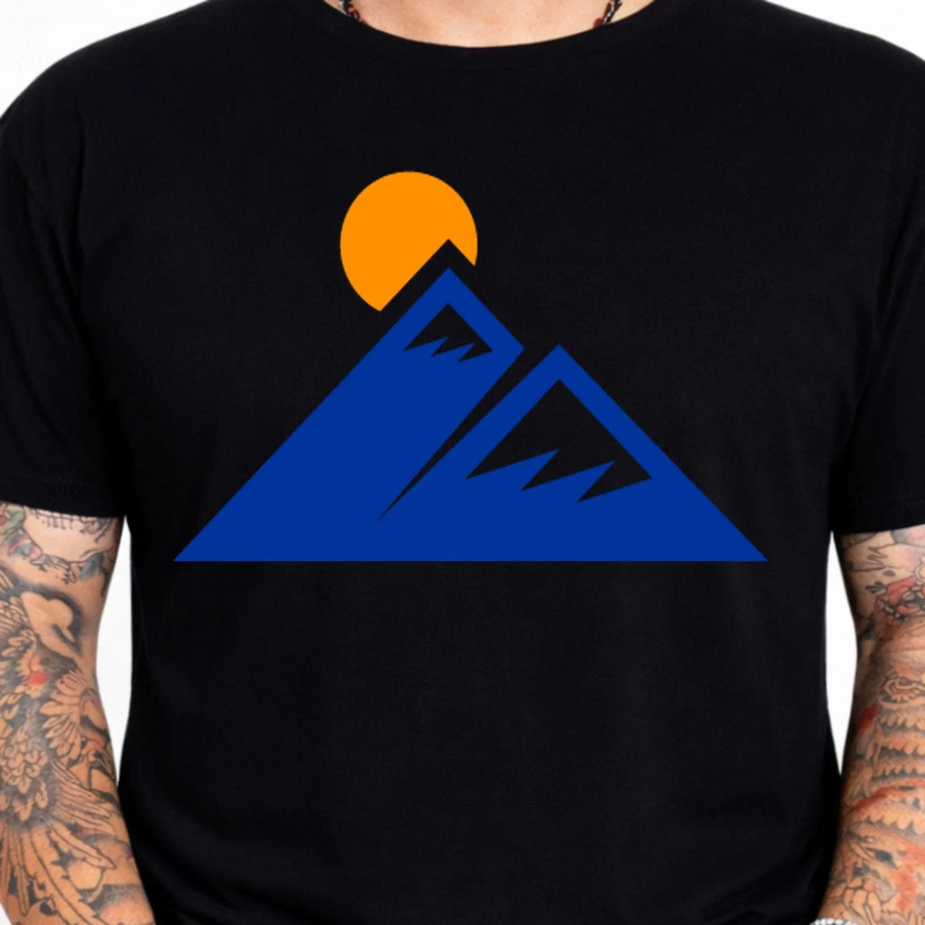 Mountain Sun Geometric Graphic T-Shirt Minimalist Outdoor Tee Hiking Nature Unisex T-shirt, Sweatshirt, Hoodie, Long Sleeve Tee - T-Shirt, Sweatshirt, Hoodie