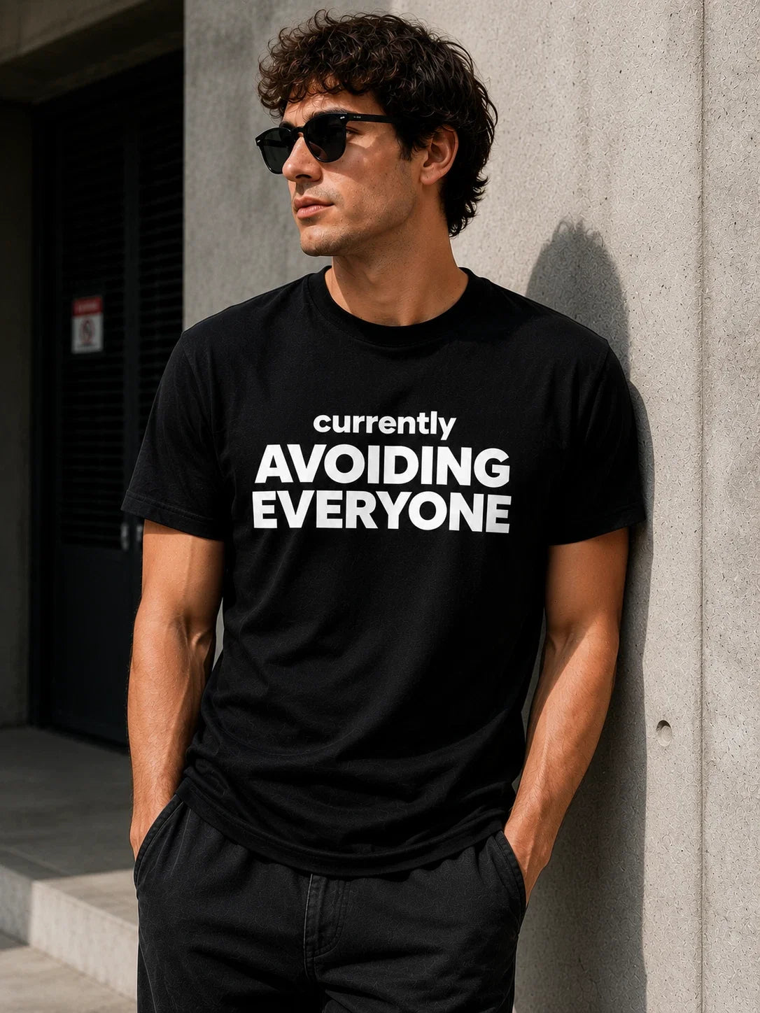 Currently Avoiding Everyone Shirt Funny Introvert Graphic Tee Unisex T-shirt, Sweatshirt, Hoodie, Long Sleeve Tee - T-Shirt, Sweatshirt, Hoodie