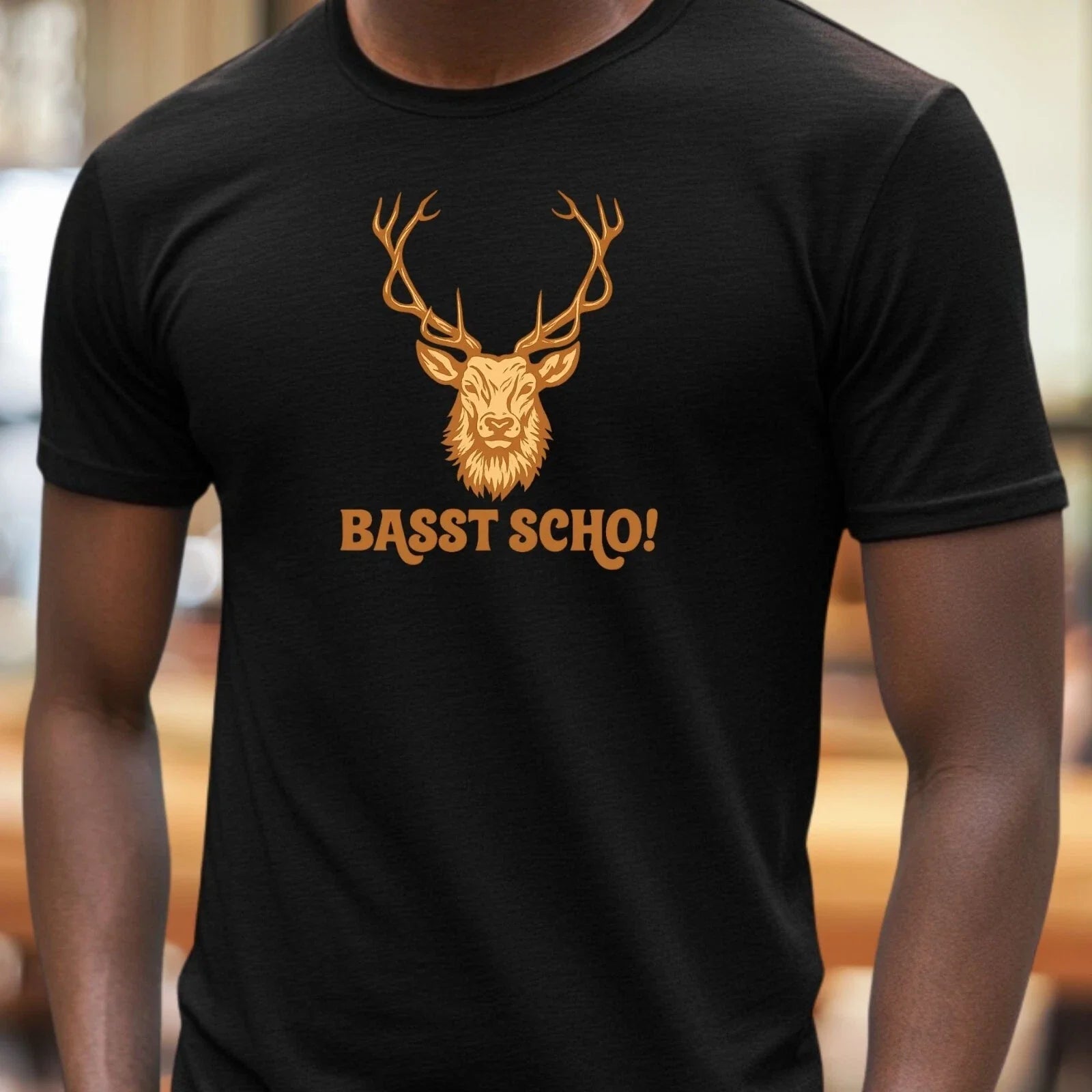 Mens Bass Beautiful Bavarian Deer Motif Cotton T-Shirt Size XS to 5XL Unisex T-shirt, Sweatshirt, Hoodie, Long Sleeve Tee - T-Shirt, Sweatshirt, Hoodie