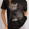 Funny Wine Cat Dank Meme Tee Shirt, Unhinged Clothes, Silly Cats T-shirt Unisex T-shirt, Sweatshirt, Hoodie, Long Sleeve Tee - T-Shirt, Sweatshirt, Hoodie