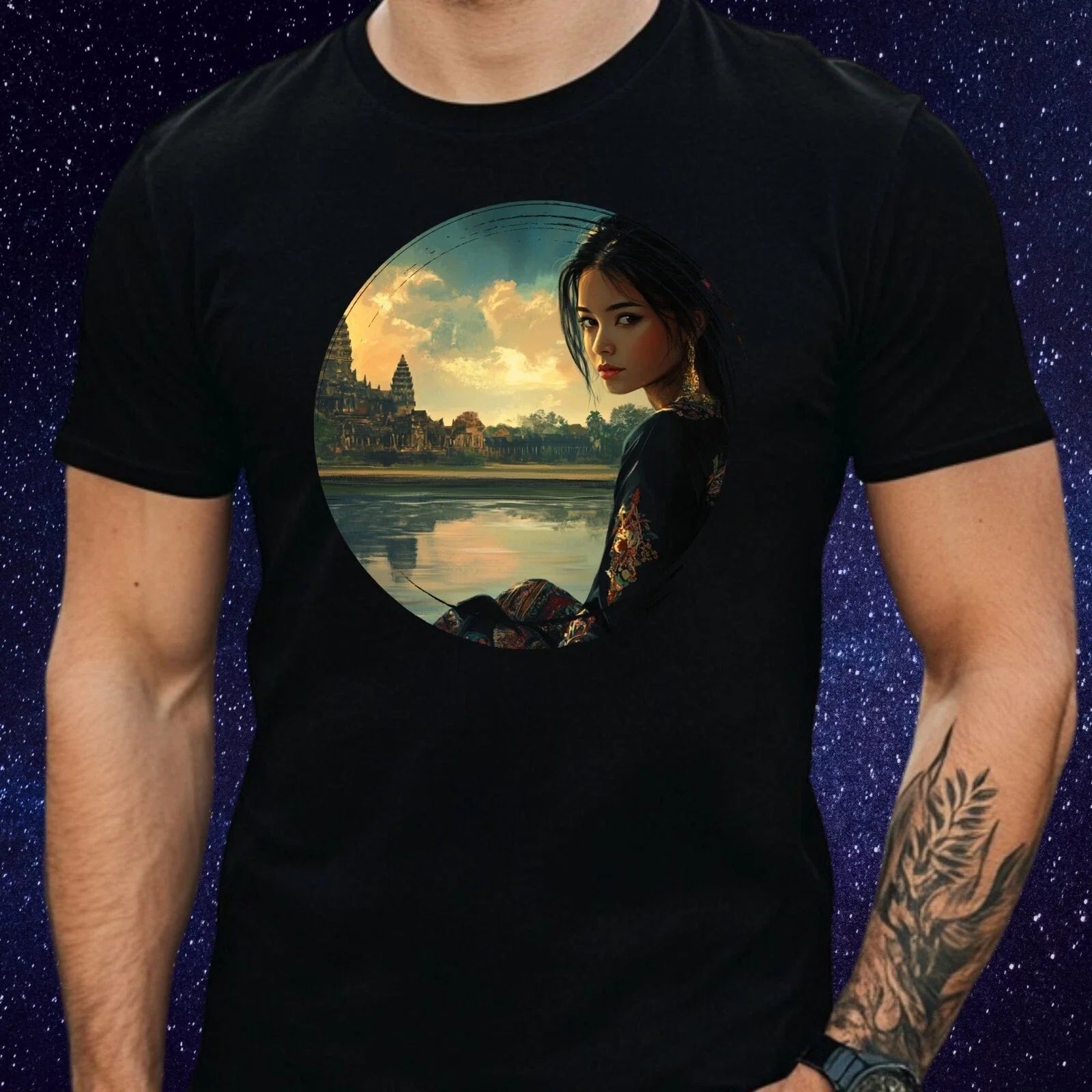 Mens Cambodian Girls Motif Cotton T-Shirt Size XS to 5XL Unisex T-shirt, Sweatshirt, Hoodie, Long Sleeve Tee - T-Shirt, Sweatshirt, Hoodie