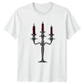 Gothic Skull Candelabra Eerie Lit T-Shirt Dark Academia Gothic Horror Halloween Unisex T-shirt, Sweatshirt, Hoodie, Long Sleeve Tee - T-Shirt, Sweatshirt, Hoodie