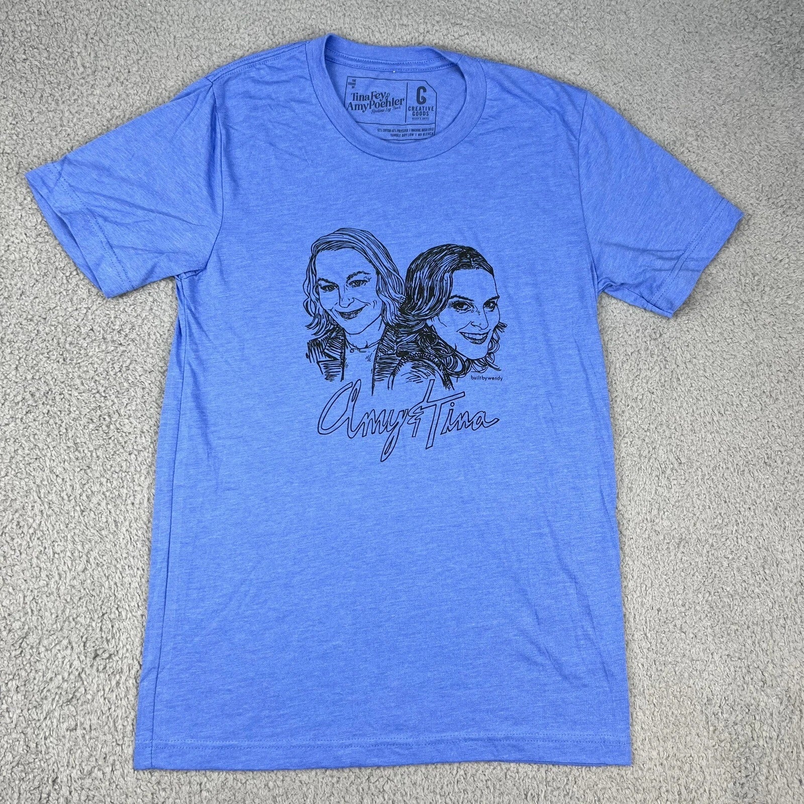Tina Fey & Amy Poehler Shirt Adult Small Blue Short Sleeve Restless Leg Tour Unisex T-shirt, Sweatshirt, Hoodie, Long Sleeve Tee - T-Shirt, Sweatshirt, Hoodie