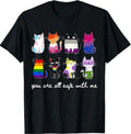 You are All Safe with Me Cute Cat Pride Month LGBT Support T-Shirt Unisex T-shirt, Sweatshirt, Hoodie, Long Sleeve Tee - T-Shirt, Sweatshirt, Hoodie