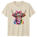 Coquette Highland Cow Bubblegum Pink Womens T-Shirt Cute Animal Farm Animal Unisex T-shirt, Sweatshirt, Hoodie, Long Sleeve Tee - T-Shirt, Sweatshirt, Hoodie