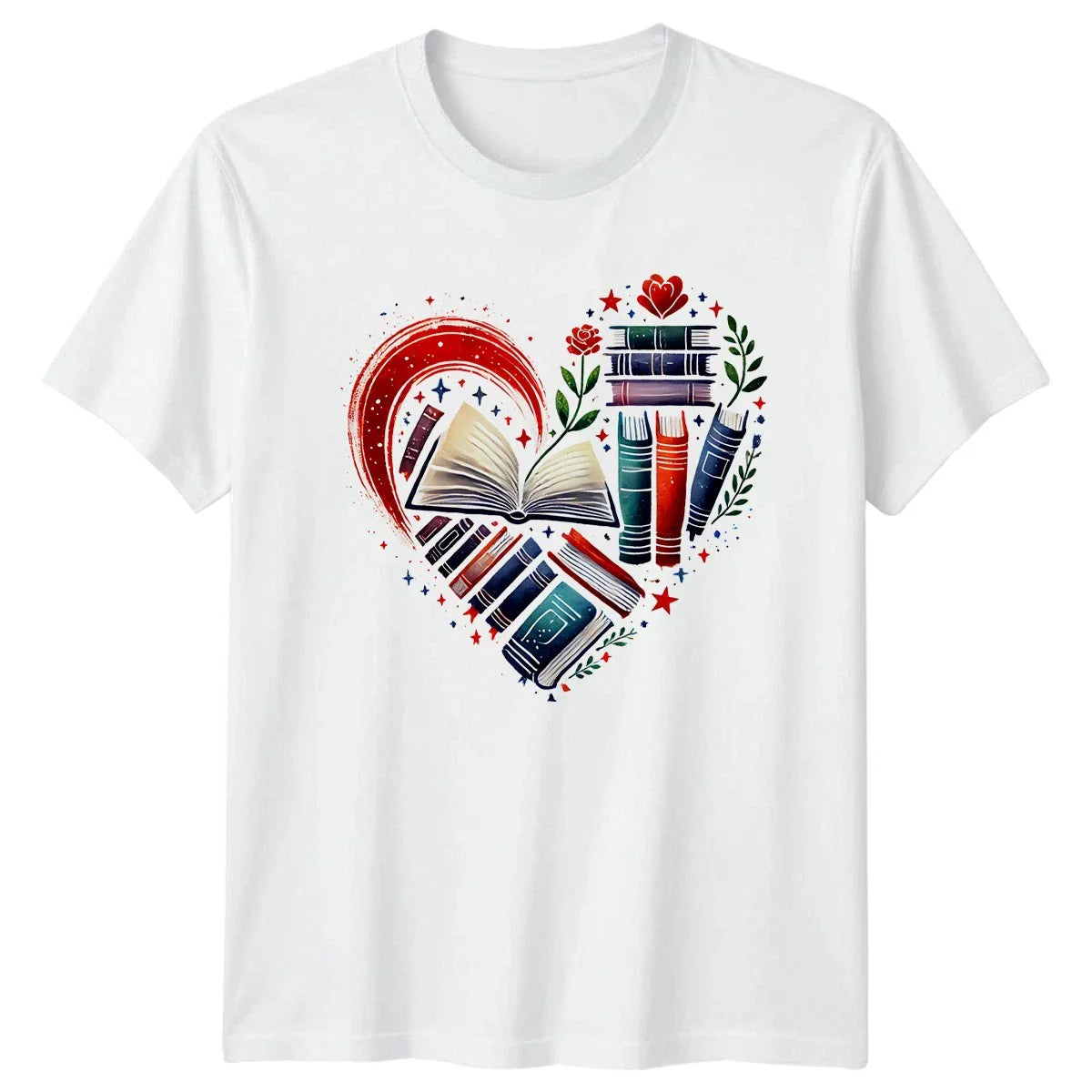 Heart Full Of Books Womens T-Shirt Book Lover Reading Valentines Day Gift Unisex T-shirt, Sweatshirt, Hoodie, Long Sleeve Tee - T-Shirt, Sweatshirt, Hoodie