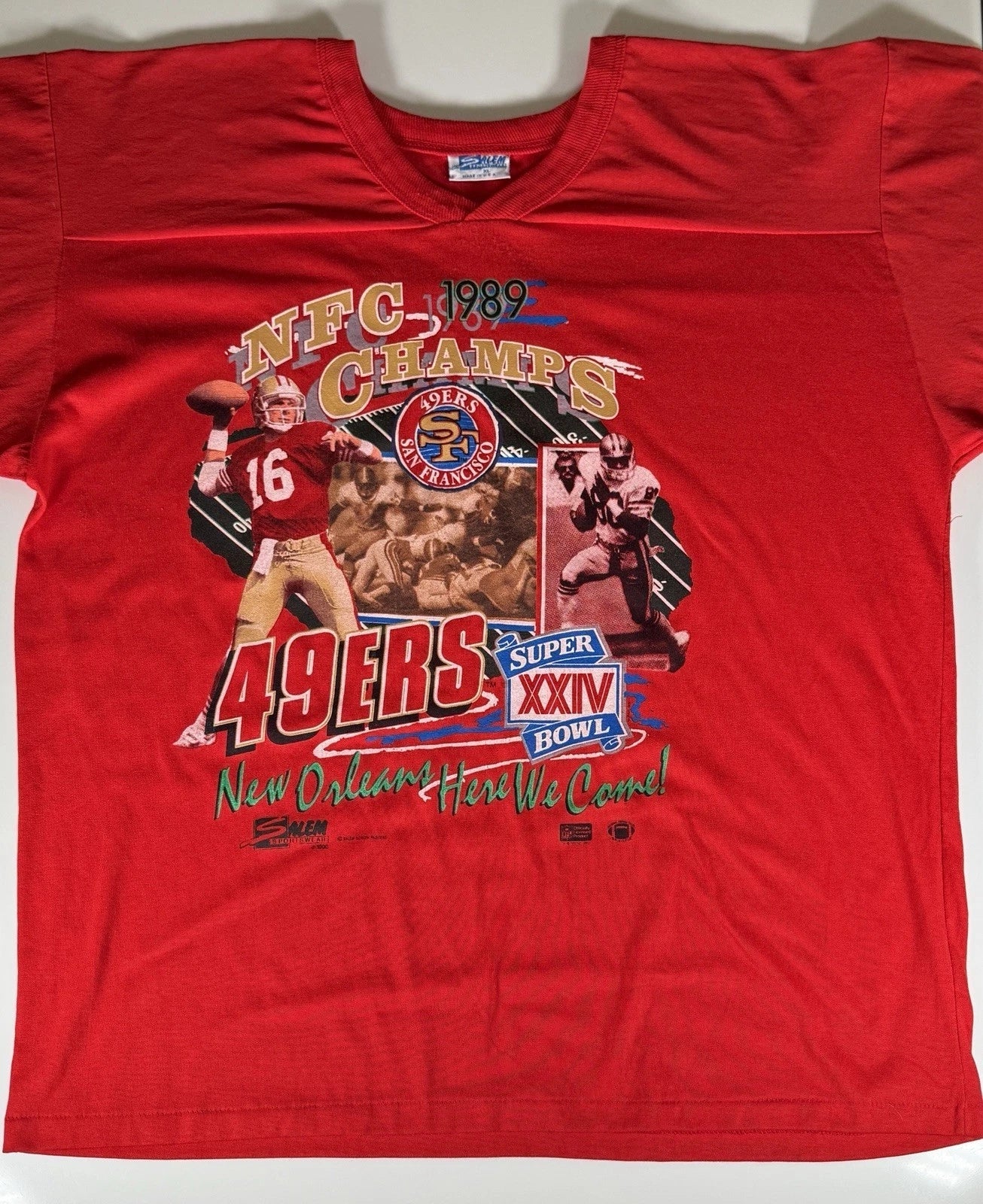 Salem Sportswear Vintage Jersey Shirt Mens XL 49ers Montana Superbowl Made USA Unisex T-shirt, Sweatshirt, Hoodie, Long Sleeve Tee - T-Shirt, Sweatshirt, Hoodie