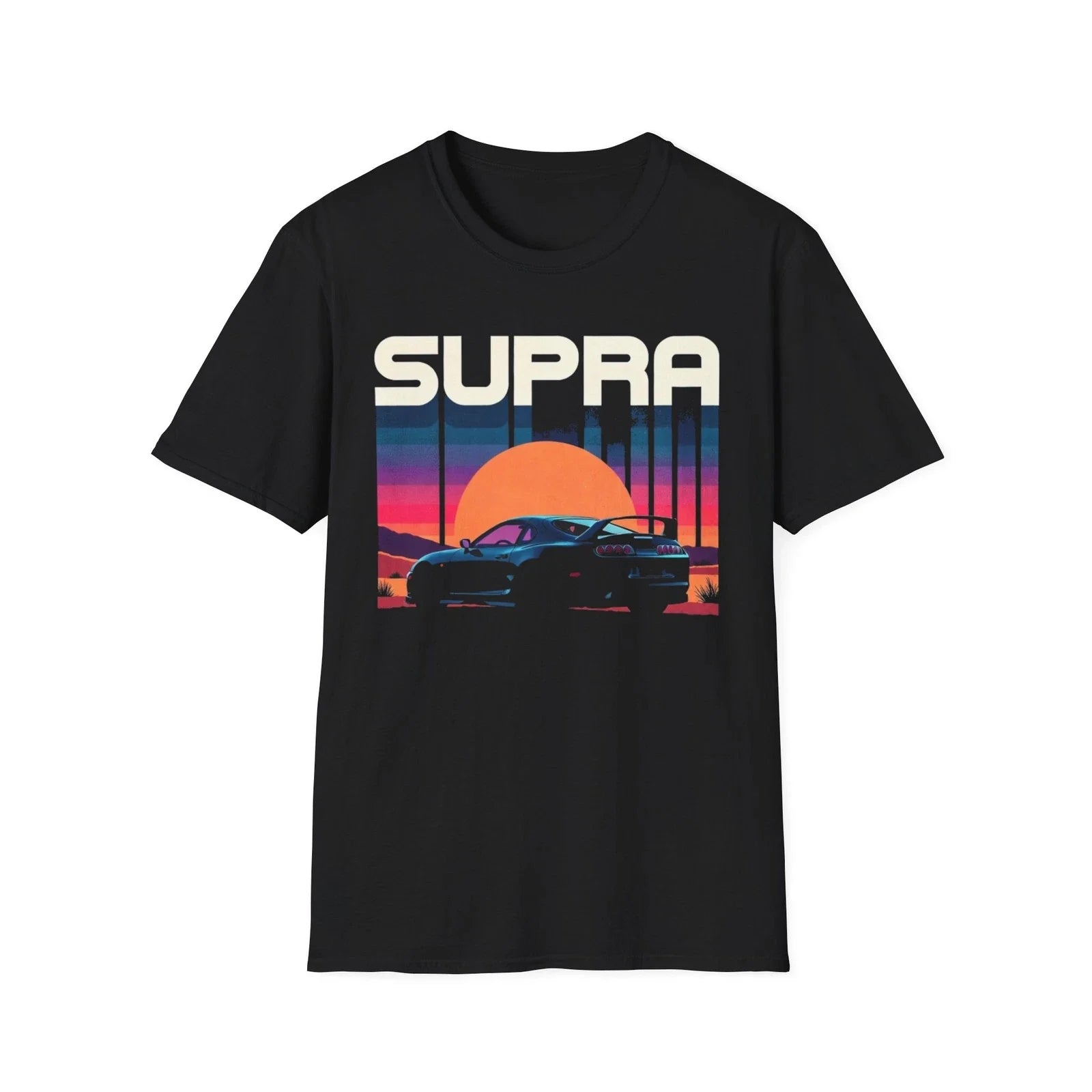 Supra Retro Sunset Car T-Shirt JDM Style Graphic Tee Unisex T-shirt, Sweatshirt, Hoodie, Long Sleeve Tee - T-Shirt, Sweatshirt, Hoodie