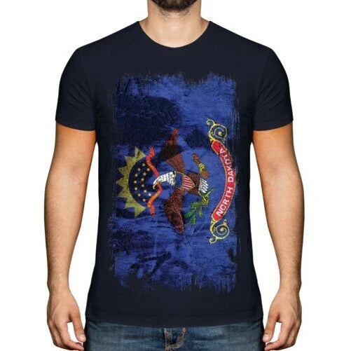North Dakota Zustand Grunge Flagge Herren T-Shirt North Dakotan Hemd Geschenk Unisex T-shirt, Sweatshirt, Hoodie, Long Sleeve Tee - T-Shirt, Sweatshirt, Hoodie