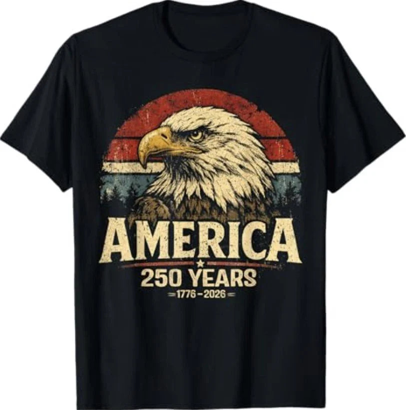 America Retro 250 Years 250th Anniversary USA 1776 2026 T-Shirt Unisex T-shirt, Sweatshirt, Hoodie, Long Sleeve Tee - T-Shirt, Sweatshirt, Hoodie