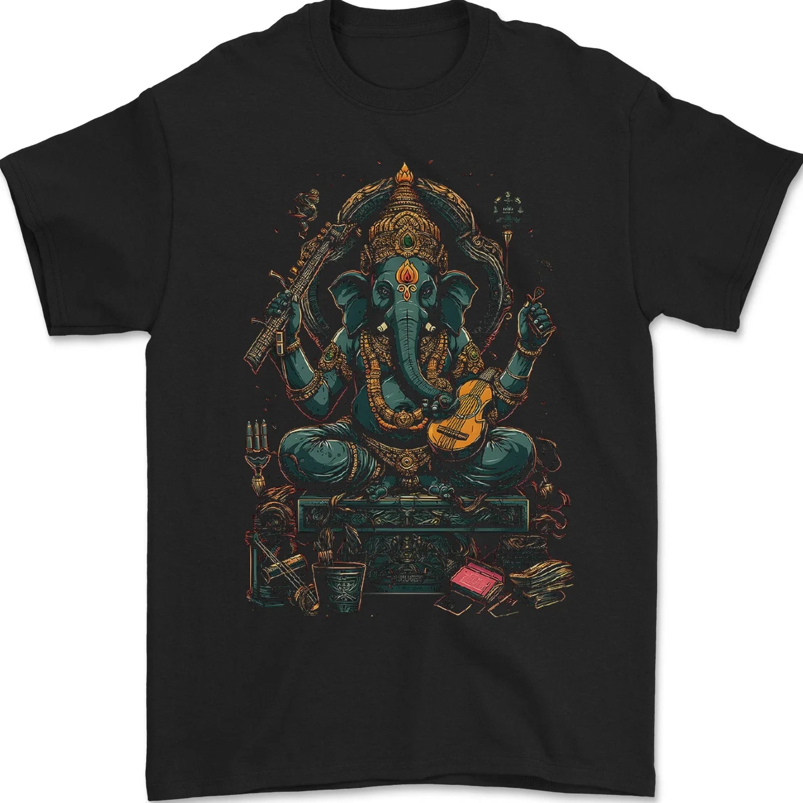 Ganesha Hindu God Ganapati Elephant Mens T-Shirt 100% Cotton Unisex T-shirt, Sweatshirt, Hoodie, Long Sleeve Tee - T-Shirt, Sweatshirt, Hoodie