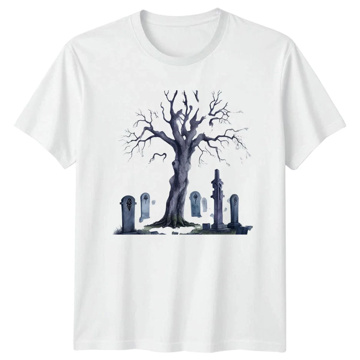 Spooky Graveyard Tree T-Shirt Halloween Gothic Horror Gift For Him And Her Unisex T-shirt, Sweatshirt, Hoodie, Long Sleeve Tee - T-Shirt, Sweatshirt, Hoodie