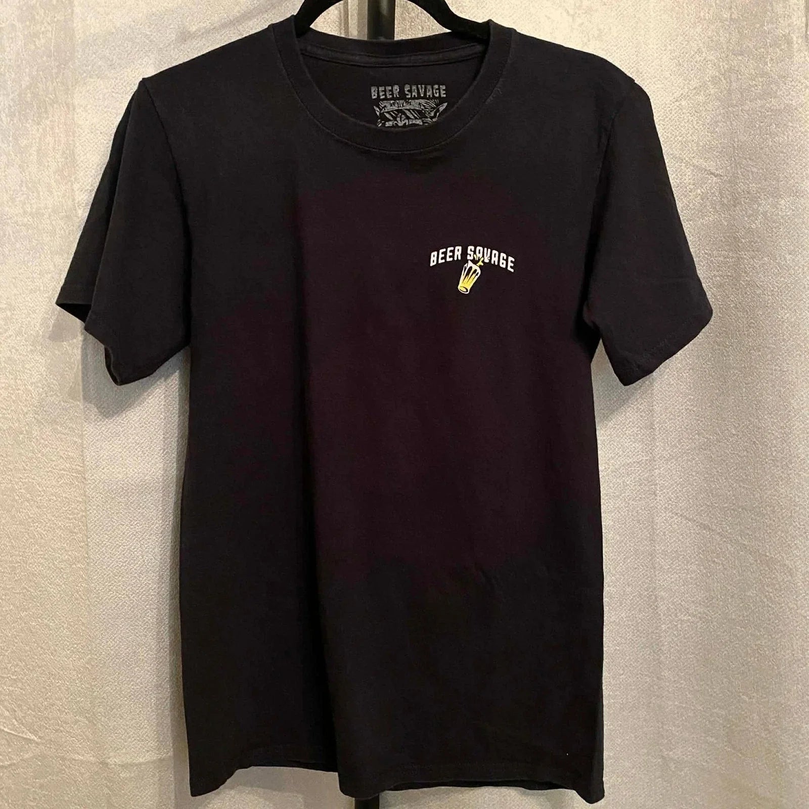 Beer Savage Graphic Tee Wrecked Skeleton Beer Shirt Black Cotton Size S Unisex T-shirt, Sweatshirt, Hoodie, Long Sleeve Tee - T-Shirt, Sweatshirt, Hoodie