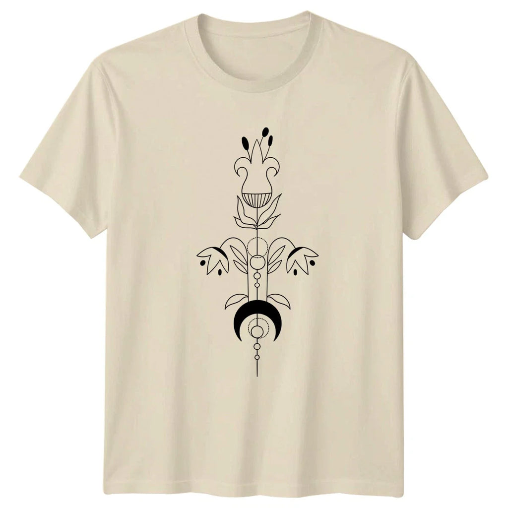 Mystical Floral Moon Aesthetic Nature T-Shirt Celestial Botanical Birthday Gift Unisex T-shirt, Sweatshirt, Hoodie, Long Sleeve Tee - T-Shirt, Sweatshirt, Hoodie