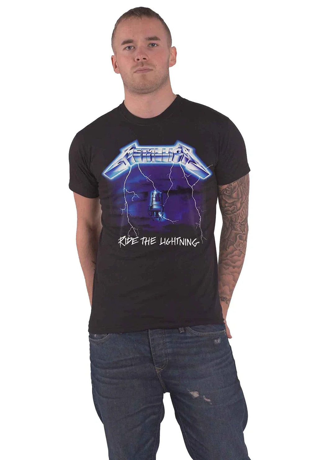 Metallica T Shirt Ride The Lightning Tracks Band Logo Official Mens Black M Blac Unisex T-shirt, Sweatshirt, Hoodie, Long Sleeve Tee - T-Shirt, Sweatshirt, Hoodie
