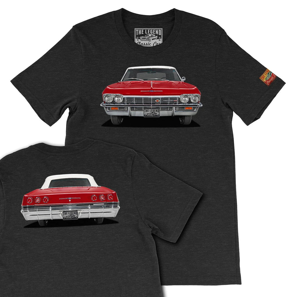 1965 Red Chevy Impala  Classic Car T-shirts  Men's Gift T-shirts Unisex T-shirt, Sweatshirt, Hoodie, Long Sleeve Tee - T-Shirt, Sweatshirt, Hoodie