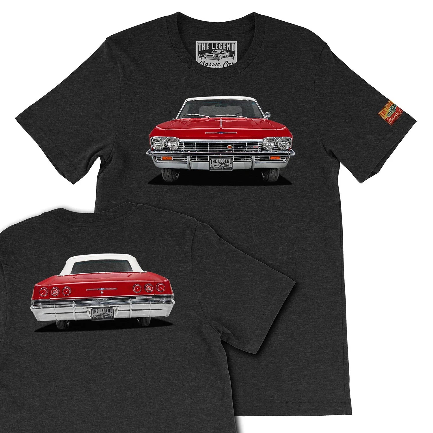 1965 Red Chevy Impala  Classic Car T-shirts  Men's Gift T-shirts Unisex T-shirt, Sweatshirt, Hoodie, Long Sleeve Tee - T-Shirt, Sweatshirt, Hoodie