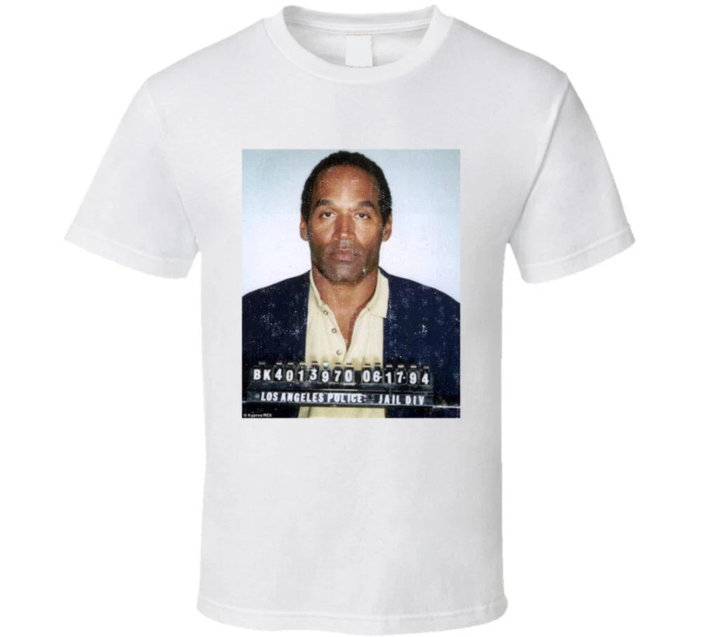 Oj Simpson Controversial Celebrity 1994 Mug Shot Distressed Look T Shirt Unisex T-shirt, Sweatshirt, Hoodie, Long Sleeve Tee - T-Shirt, Sweatshirt, Hoodie