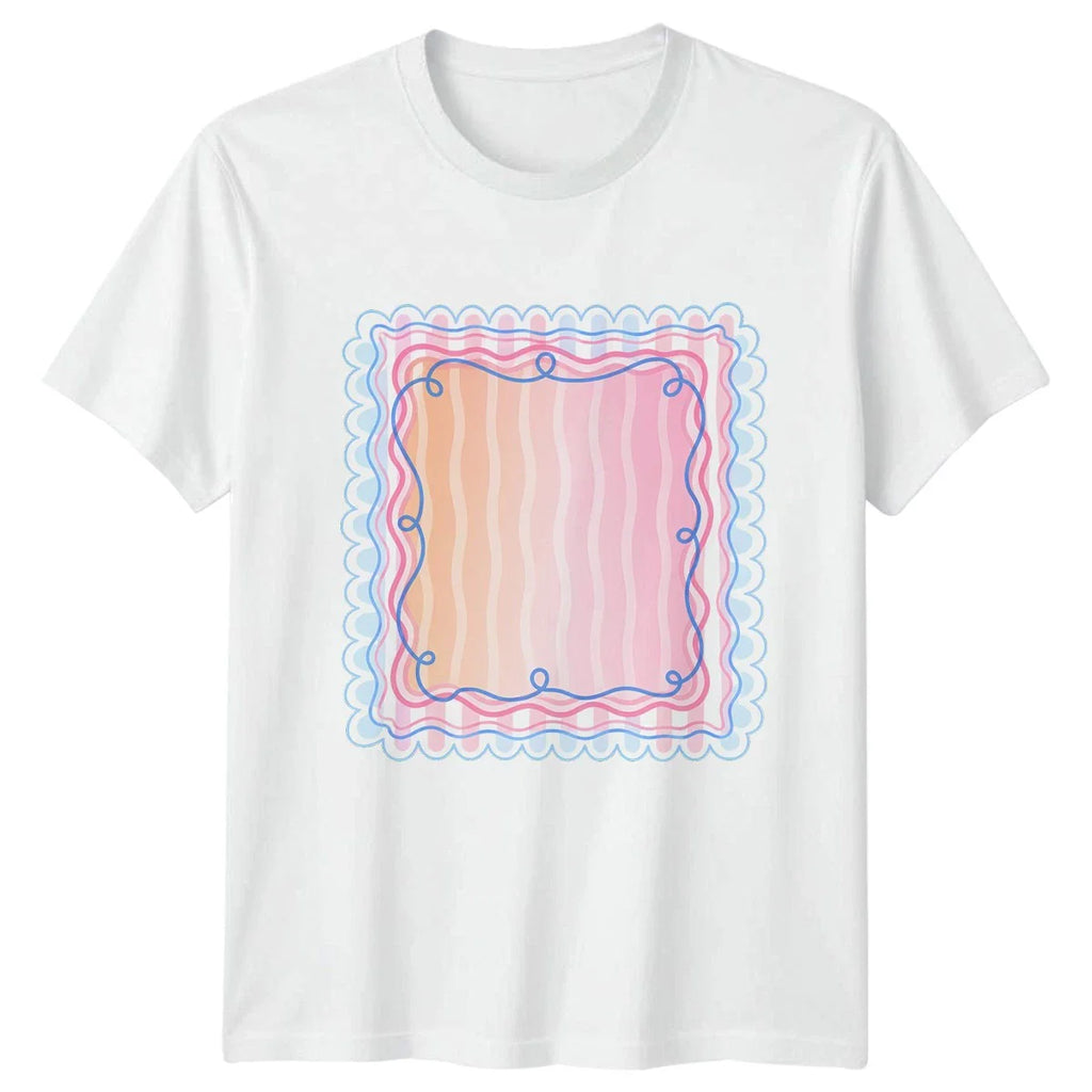 Summer Preppy Aesthetic Womens T-Shirt Pastel Frame Birthday Gift For Her Unisex T-shirt, Sweatshirt, Hoodie, Long Sleeve Tee - T-Shirt, Sweatshirt, Hoodie
