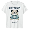 Cute Bulldog Love Cartoon T-Shirt, Dog Breed Gift, Bulldog T-Shirt Unisex T-shirt, Sweatshirt, Hoodie, Long Sleeve Tee - T-Shirt, Sweatshirt, Hoodie
