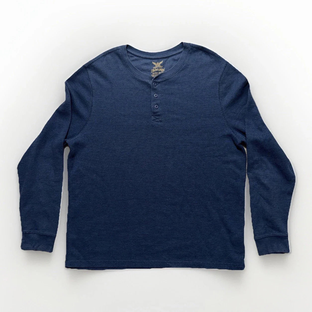 Vintage Faded Glory Henley XL Thermal Shirt Navy Blue Waffle Knit Y2K Grunge Unisex T-shirt, Sweatshirt, Hoodie, Long Sleeve Tee - T-Shirt, Sweatshirt, Hoodie