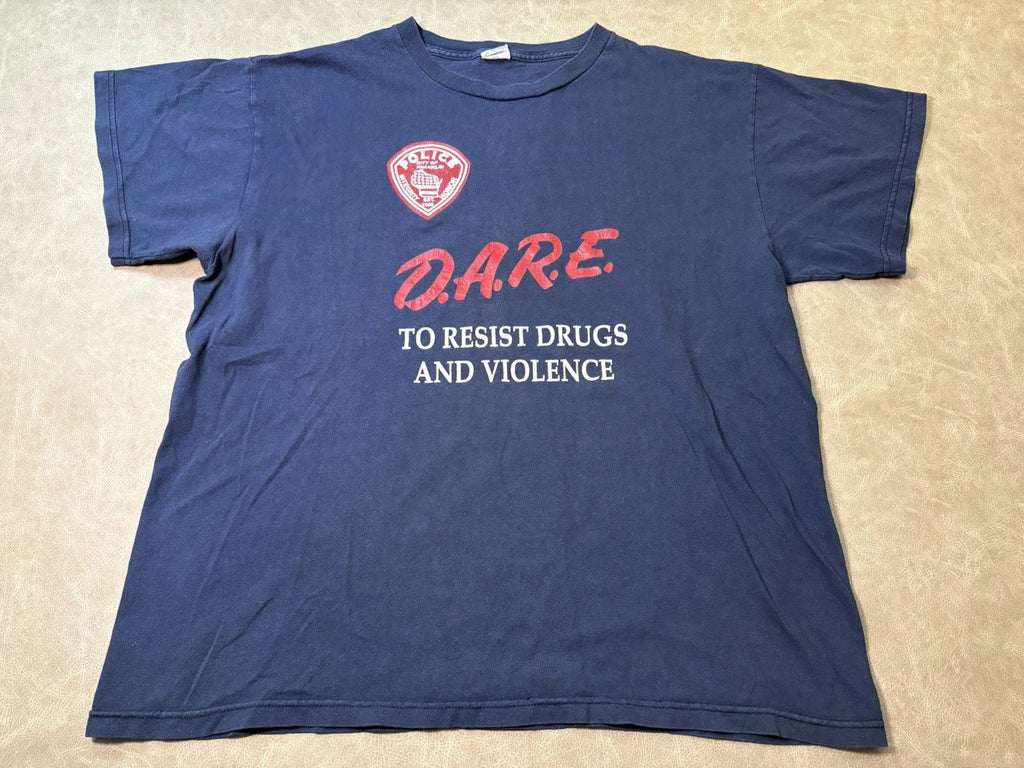 Vtg DARE T Shirt Navy Blue 1990s Retro 90s Wisconsin Mens Large Unisex T-shirt, Sweatshirt, Hoodie, Long Sleeve Tee - T-Shirt, Sweatshirt, Hoodie
