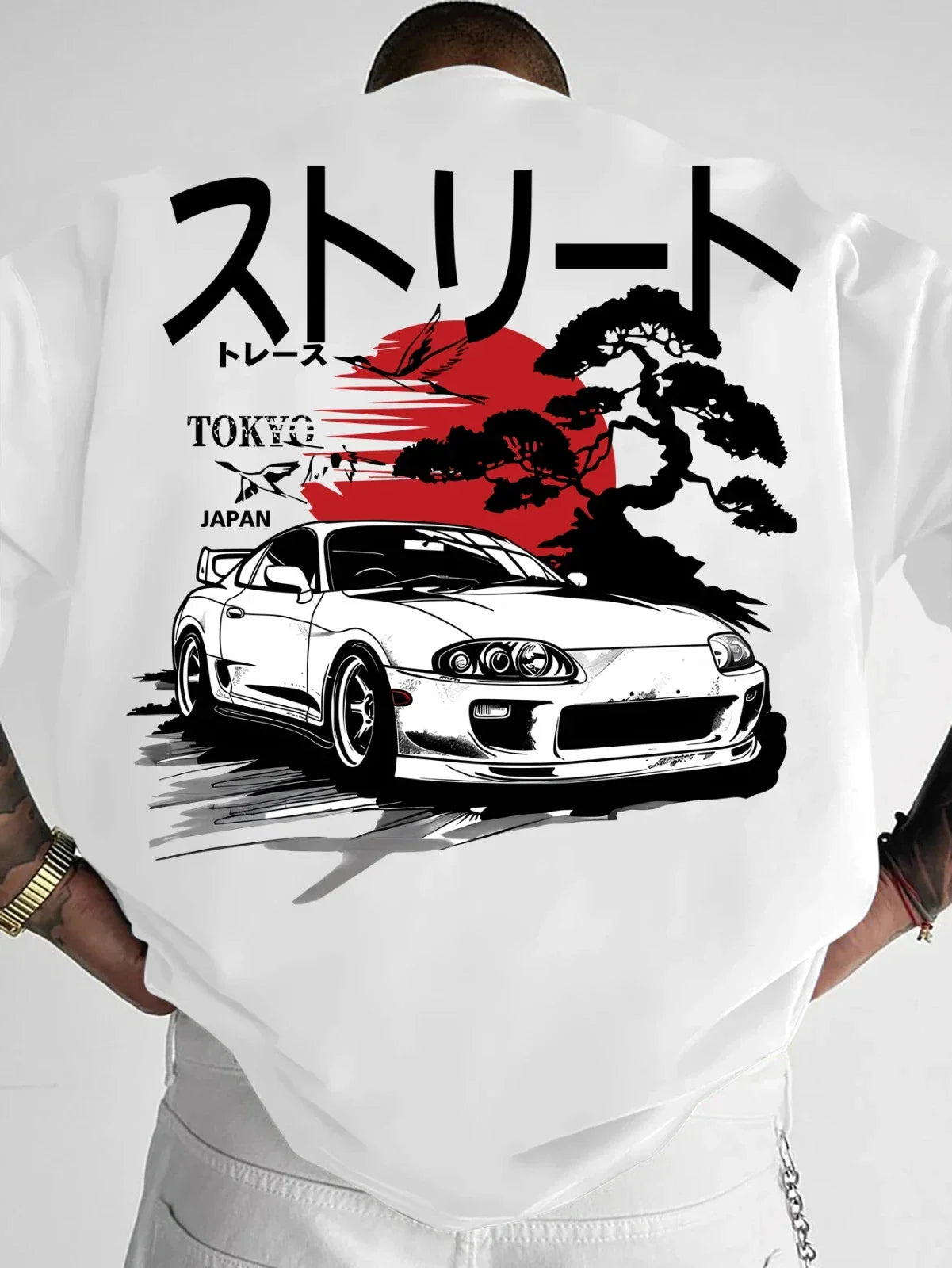 Men's T-Shirt Supra Car & Japanese Art Print Streetwear Unisex T-shirt, Sweatshirt, Hoodie, Long Sleeve Tee - T-Shirt, Sweatshirt, Hoodie