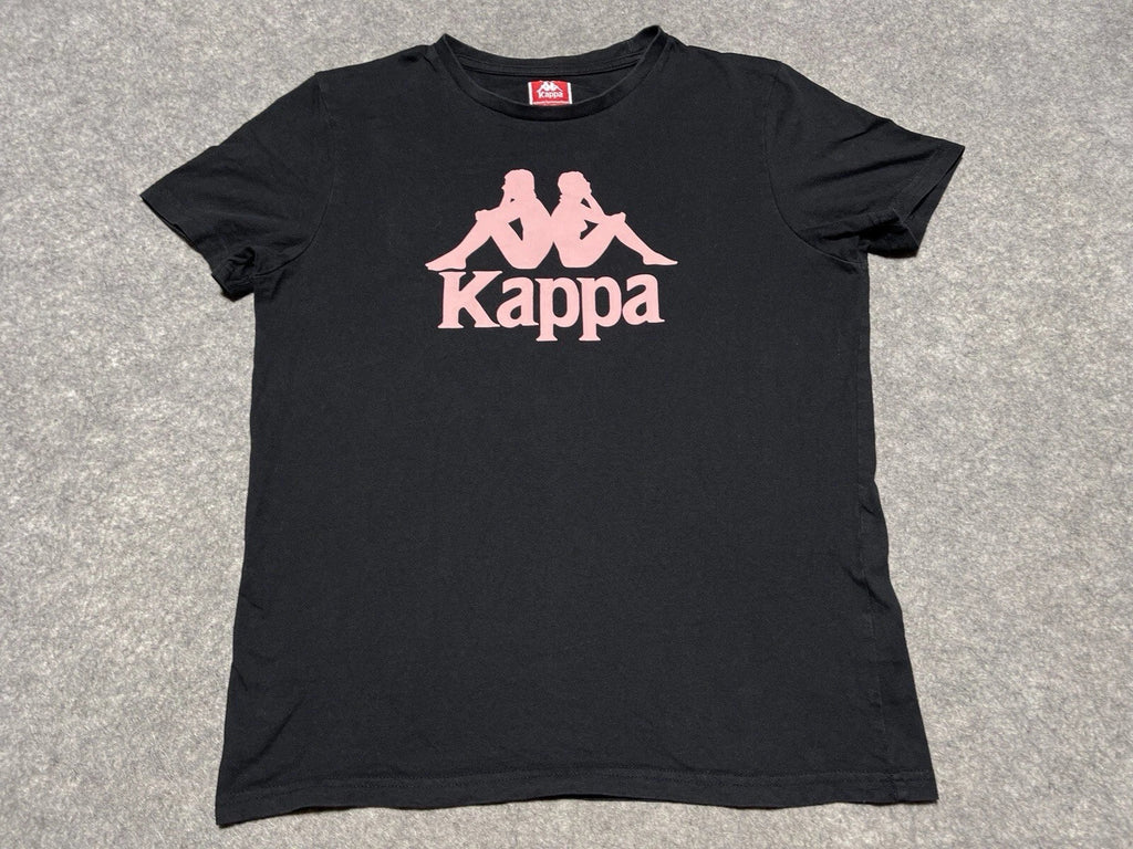Kappa Black with Pink Logo Medium Street wear Shirt Authentic Sportswear Unisex T-shirt, Sweatshirt, Hoodie, Long Sleeve Tee - T-Shirt, Sweatshirt, Hoodie