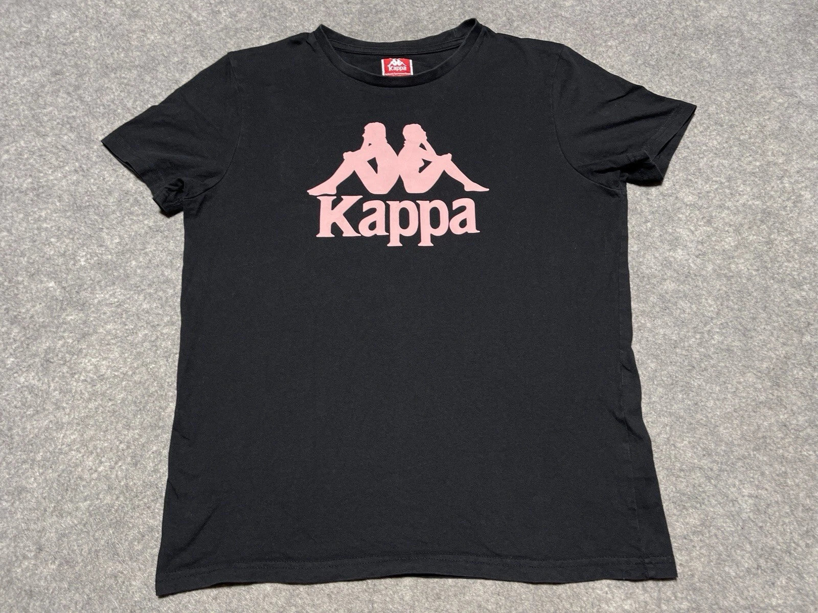 Kappa Black with Pink Logo Medium Street wear Shirt Authentic Sportswear Unisex T-shirt, Sweatshirt, Hoodie, Long Sleeve Tee - T-Shirt, Sweatshirt, Hoodie