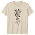 Hand Holding Flowers Aesthetic Womens T-Shirt Botanical Nature Mothers Day Unisex T-shirt, Sweatshirt, Hoodie, Long Sleeve Tee - T-Shirt, Sweatshirt, Hoodie