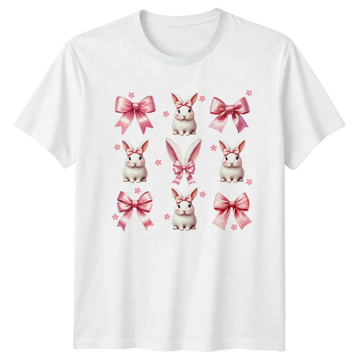 Kawaii Pink Bow Bunny Rabbit Aesthetic Womens T-Shirt Pastel Aesthetic Animals Unisex T-shirt, Sweatshirt, Hoodie, Long Sleeve Tee - T-Shirt, Sweatshirt, Hoodie