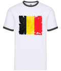 Belgium Grunge Style Flag - Mens Ringer - Belgian Country Travel Flags Unisex T-shirt, Sweatshirt, Hoodie, Long Sleeve Tee - T-Shirt, Sweatshirt, Hoodie