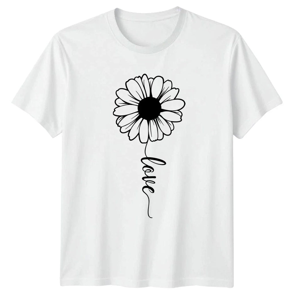 Daisy Love Minimalist Floral Design Womens T-Shirt Daisy Flower Botanical Unisex T-shirt, Sweatshirt, Hoodie, Long Sleeve Tee - T-Shirt, Sweatshirt, Hoodie