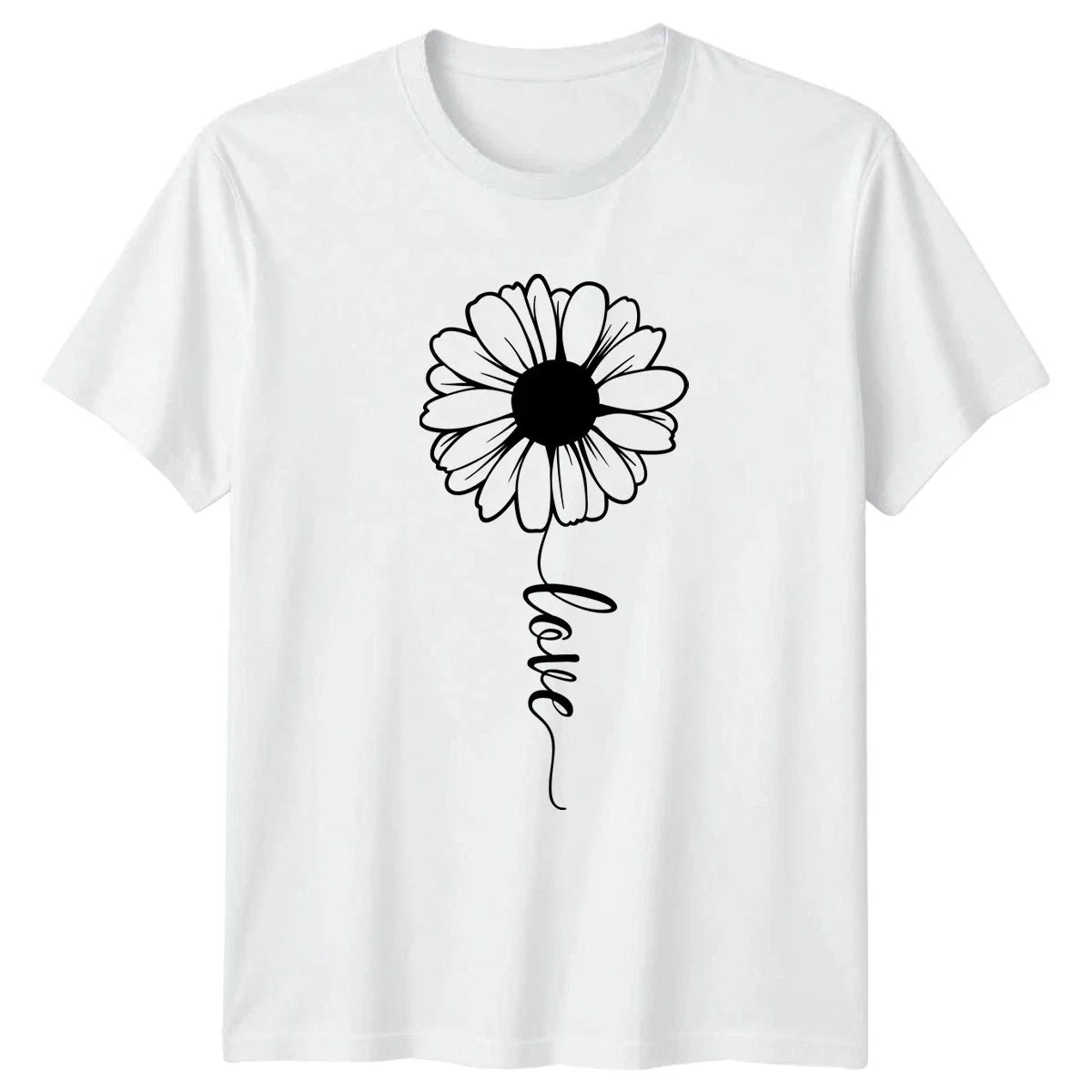 Daisy Love Minimalist Floral Design Womens T-Shirt Daisy Flower Botanical Unisex T-shirt, Sweatshirt, Hoodie, Long Sleeve Tee - T-Shirt, Sweatshirt, Hoodie