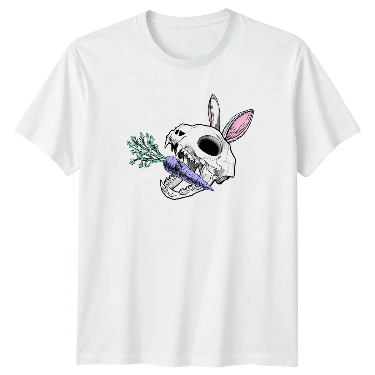 Pastel Goth Bunny Skull Carrot T-Shirt Dark Easter Apparel Easter Gift Unisex T-shirt, Sweatshirt, Hoodie, Long Sleeve Tee - T-Shirt, Sweatshirt, Hoodie