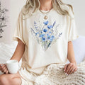 Pastel Blue Floral Bouquet Nature Aesthetic Vintage T shirt Unisex T-shirt, Sweatshirt, Hoodie, Long Sleeve Tee - T-Shirt, Sweatshirt, Hoodie