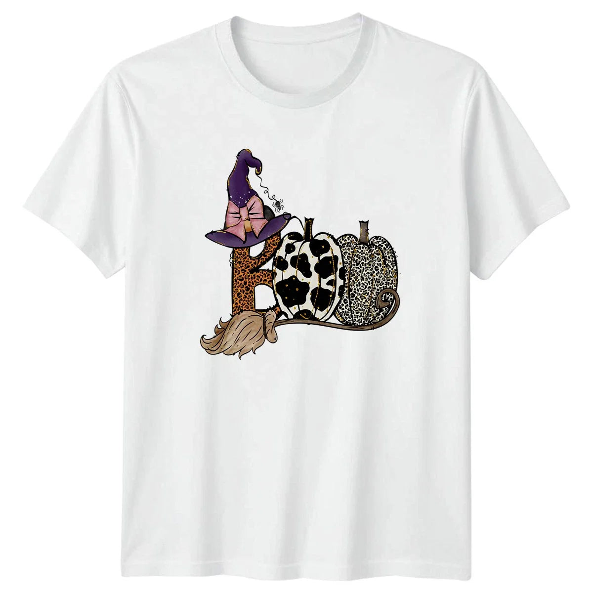 Boo Womens T-Shirt Animal Print Pumpkins Halloween Halloween Gift For Her Unisex T-shirt, Sweatshirt, Hoodie, Long Sleeve Tee - T-Shirt, Sweatshirt, Hoodie