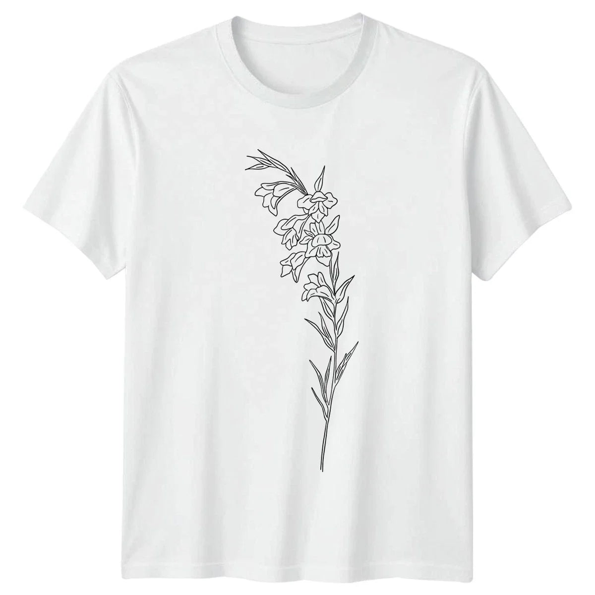 Black Line Art Flower Womens T-Shirt Minimalist Floral Garden Gift Her Unisex T-shirt, Sweatshirt, Hoodie, Long Sleeve Tee - T-Shirt, Sweatshirt, Hoodie