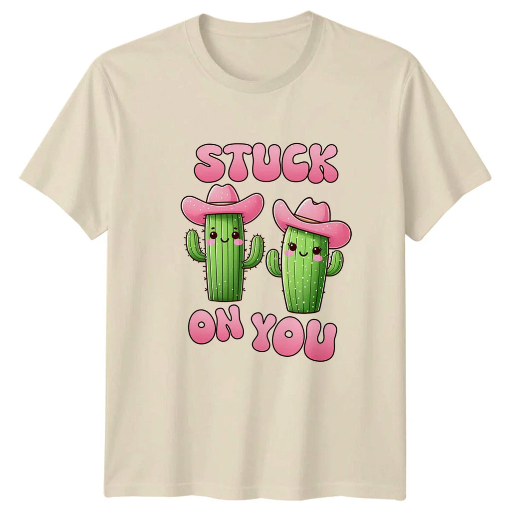 Stuck On You Cactus Cowboy T-Shirt Western Desert Cute Graphic Unisex T-shirt, Sweatshirt, Hoodie, Long Sleeve Tee - T-Shirt, Sweatshirt, Hoodie